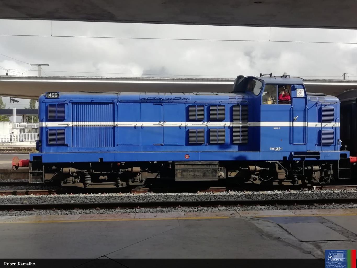 Locomotiva 1455 em Santa Apolónia